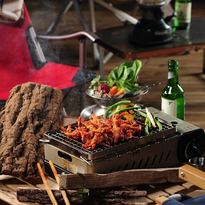Family reunion barbecue meal