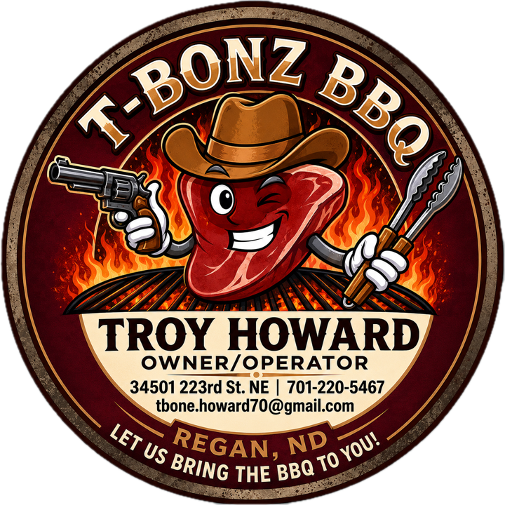 T-Bonz BBQ logo for Troy Howard, owner and operator